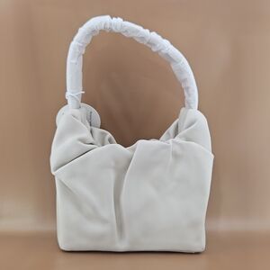STAUD Purse Cream Felix Leather Top Carry Bag Minimalist Preppy Modern Vacation